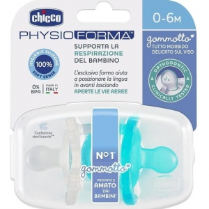 CHUPON 2 PACK CHICCO PHYSIO AZUL/BLANCO 0-6M 