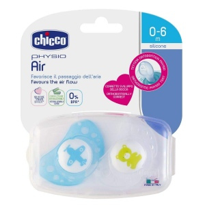 CHUPON 2 PACK CHICCO AIR AZUL/BLANCO SIL 0-6M